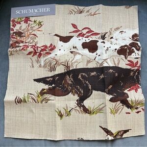 Schumacher Decorative Fabric sample  with Hunting Dog Motif - pattern Pointers